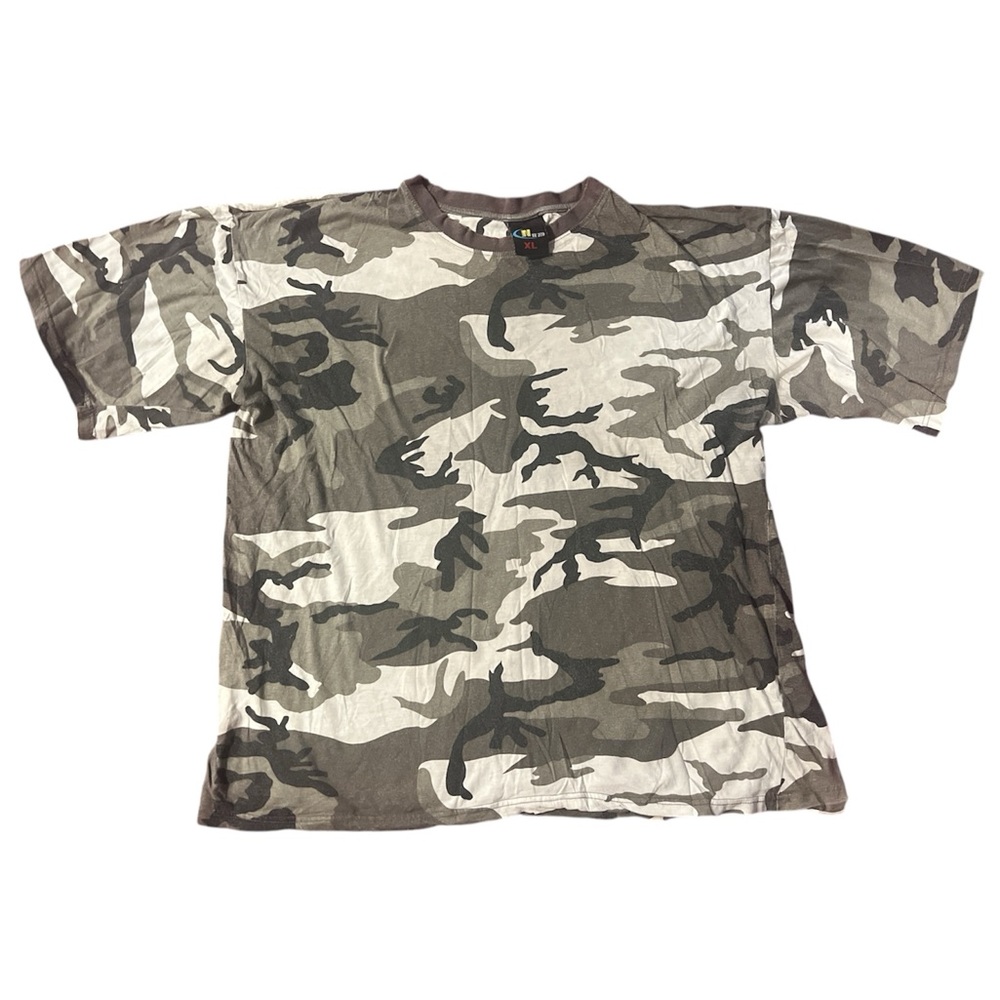 Vintage 100% Cotton Snow Camouflage T-Shirt Men’s Size XL